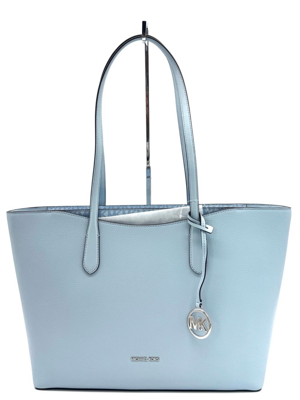 Michael Kors Arden Large Leather Tote Bag Pale Ocean Blue